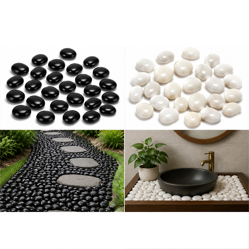 Aquarium Decoration Rock - Pedras de rio polidas brancas e