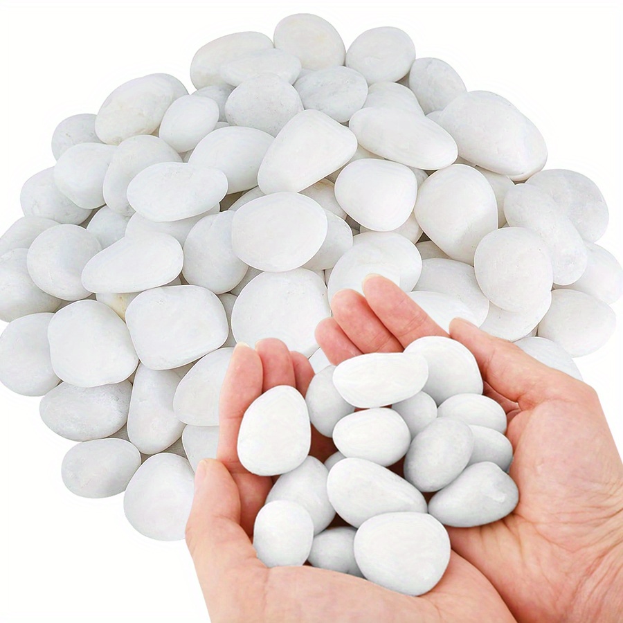 Aquarium Decoration Rock - 200/400g branco alto polido seixos naturais