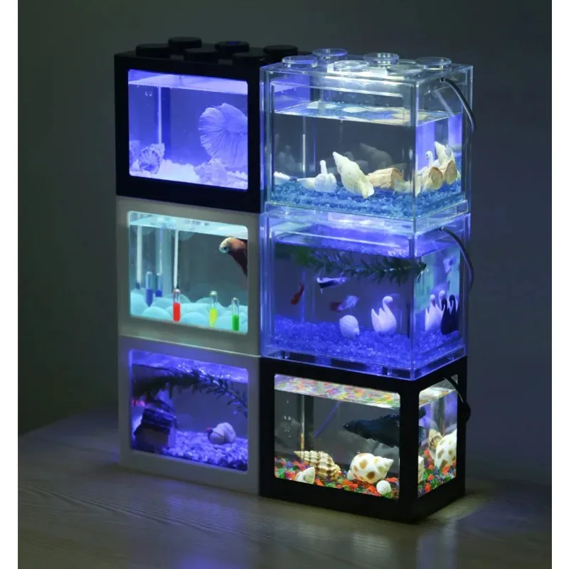 Aquarium Fish Betta - 1l usb led desktop mini aquário