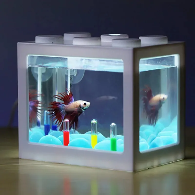 1l usb led desktop mini aquári - Aquarium Fish Betta avaliação e preço