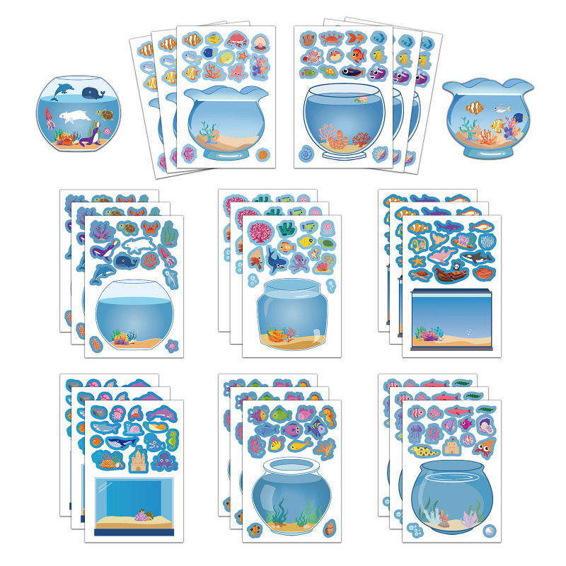 8 pçs bonito dos desenhos anim - Aquarium Fish Game avaliação e preço